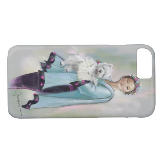 電話箱のIphone Westie犬のヴィンテージのレトロのファッション Case-Mate iPhoneケース (裏面(横))