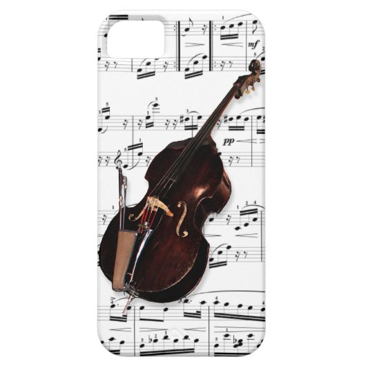 電話箱。 コントラバス及び楽譜。 一突き色 Case-Mate iPhoneケース (裏面)