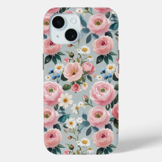 電話芸術的用の美しいフローラケース iPhone 15ケース