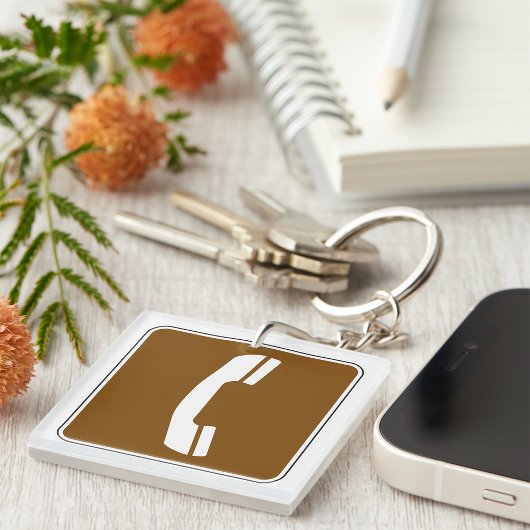 電話道路標識 キーホルダー