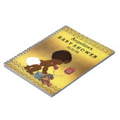 電話金ゴールドのシェブロンの来客名簿の民族のベビー ノートブック (左側)