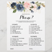 電話金ゴールドネイビーブライダルシャワーゲーム (正面)