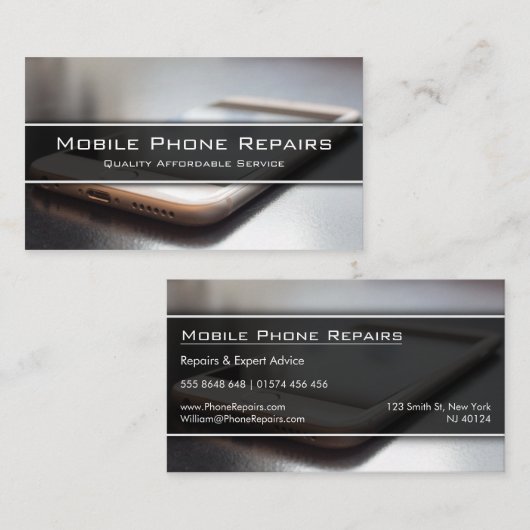 電話頭が切れるの写真 – 名刺 (正面/裏面)