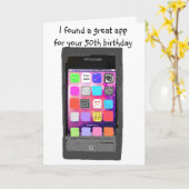 電話頭が切れるアプリ50th誕生日カード カード (黄色い花)