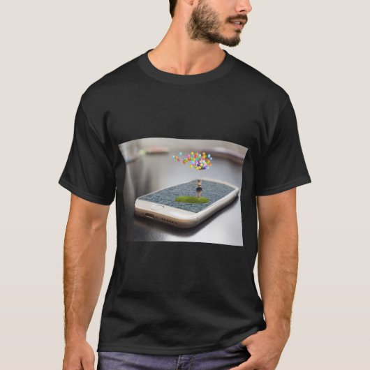電話頭が切れる作曲アート Tシャツ (正面)