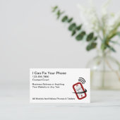 電話頭が切れる修理サービス名刺 名刺 (スタンド正面)
