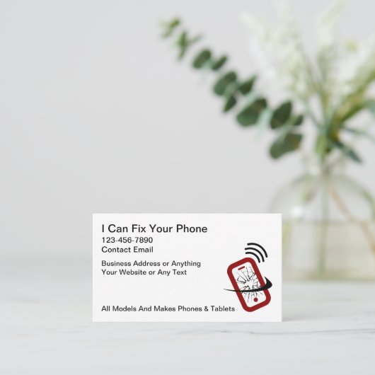 電話頭が切れる修理サービス名刺 名刺 (スタンド正面)
