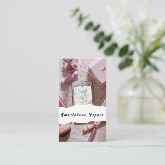 電話頭が切れる携帯電話の修理名刺 名刺 (スタンド正面)