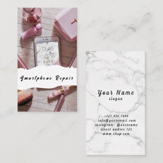 電話頭が切れる携帯電話の修理名刺 名刺 (正面/裏面)