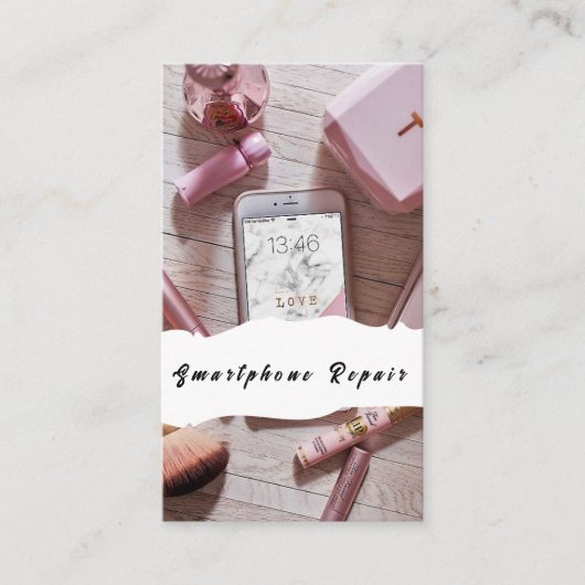 電話頭が切れる携帯電話の修理名刺 名刺 (正面)