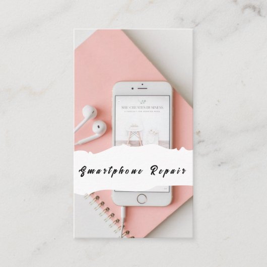 電話頭が切れる携帯電話の修理名刺 名刺 (正面)