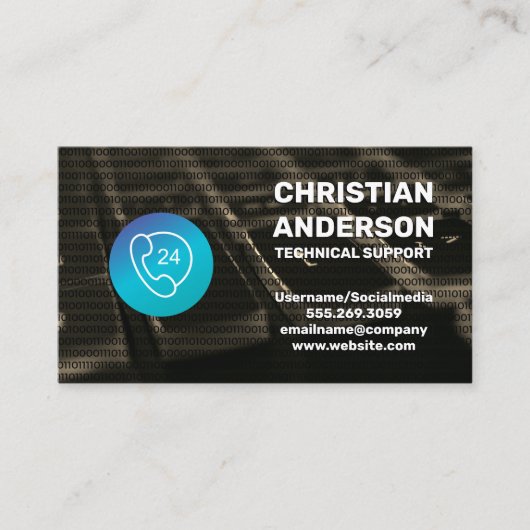 電話24アイコン | 技術サービス 名刺 (正面)