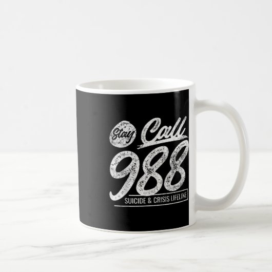 電話9 8 8自殺と危機生存線 コーヒーマグカップ (右)
