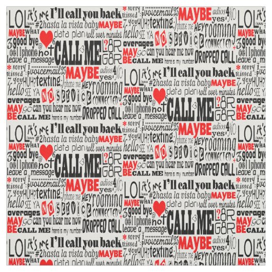 電話…多分Cellphoneおもしろい ファブリック (見本)