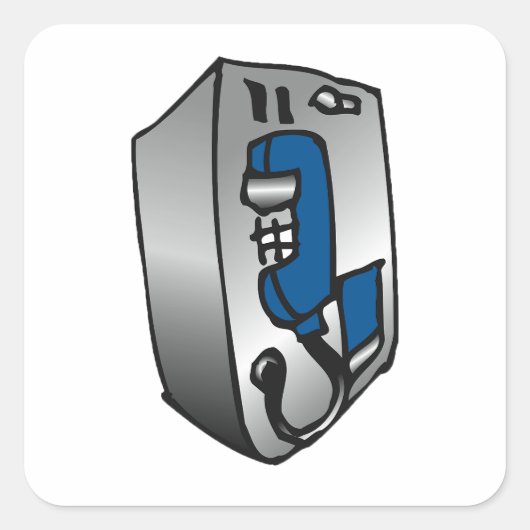 電話（青） スクエアシール (正面)