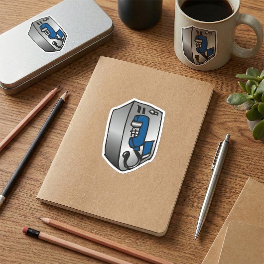 電話（青） スクエアシール