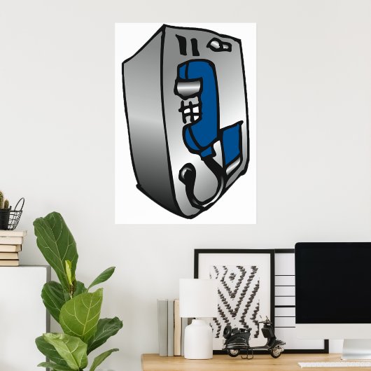 電話（青） ポスター (ホームオフィス)