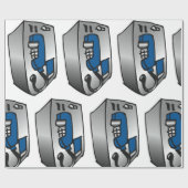 電話（青） ラッピングペーパー (フラット)