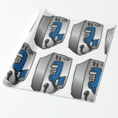 電話（青） ラッピングペーパー (アンロールド)