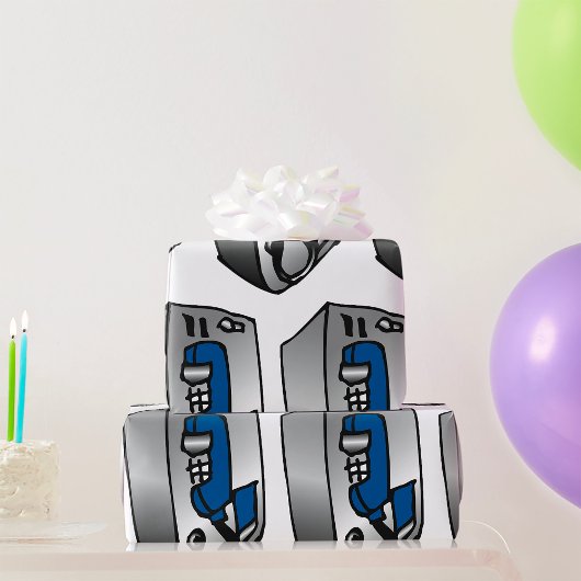 電話（青） ラッピングペーパー