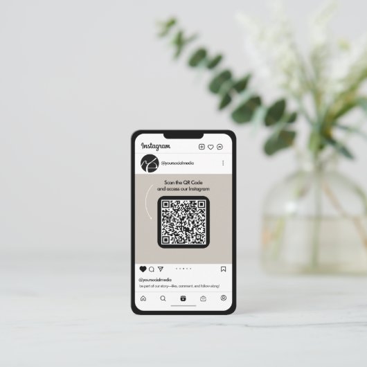 電話 Instagram 名刺 (スタンド正面)
