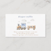 電車おむつラッフルカード |赤ちゃんシャワーのトレーニング エンクロージャーカード (正面)