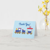 電車かわいいチョーチョ1st誕生日パーティーテーマ カード (黄色い花)