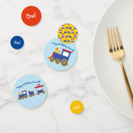 電車かわいいチョーチョ1st誕生日パーティーテーマ コンフェッティ