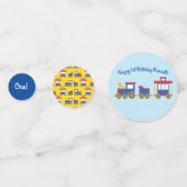 電車かわいいチョーチョ1st誕生日パーティーテーマ コンフェッティ (裏面)