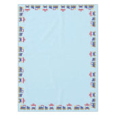 電車かわいいチョーチョ1st誕生日パーティーテーマ テーブルクロス (正面)