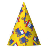 電車かわいいチョーチョ1st誕生日パーティーテーマ パーティーハット (裏面)