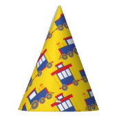 電車かわいいチョーチョ1st誕生日パーティーテーマ パーティーハット (左)