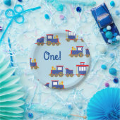 電車かわいいチョーチョ1st誕生日パーティーテーマ ペーパープレート (パーティー)