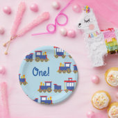 電車かわいいチョーチョ1st誕生日パーティーテーマ ペーパープレート (パーティー)