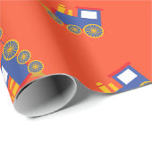 電車かわいいチョーチョ1st誕生日パーティーテーマ ラッピングペーパー (ロールコーナー)