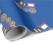 電車かわいいチョーチョ1st誕生日パーティーテーマ ラッピングペーパー (ロールコーナー)