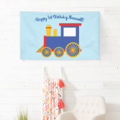 電車かわいいチョーチョ1st誕生日パーティーテーマ 横断幕 (インサイチュ)