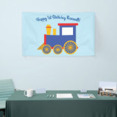 電車かわいいチョーチョ1st誕生日パーティーテーマ 横断幕 (トレードショー)