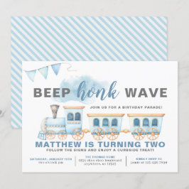 電車が通るバースデー招待状少年 招待状