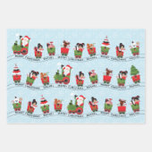 電車でサンタ&多文化の少女 ラッピングペーパーシート (正面3)