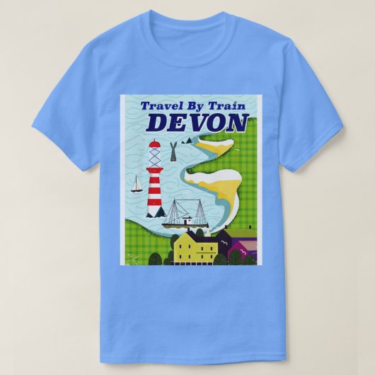 電車でデボン行き Tシャツ (デザイン正面)