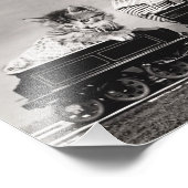 電車で子猫 フォトプリント            (角)