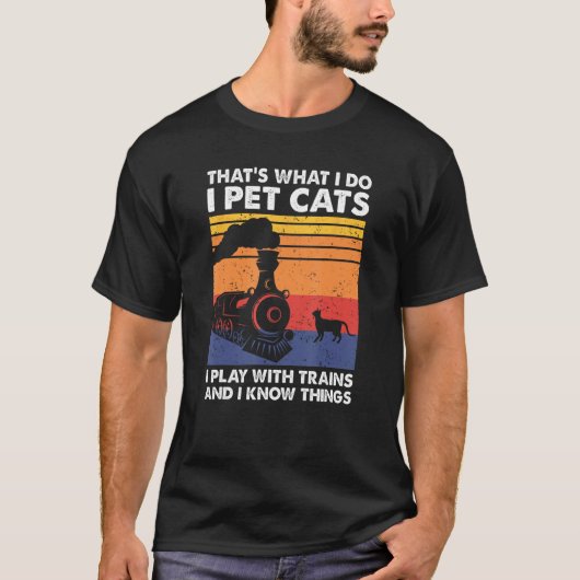 電車で猫を飼ってい遊るんだ Tシャツ (正面)