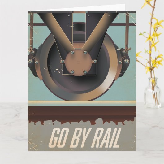 電車で行く カード (黄色い花)