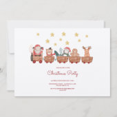 電車と水色キッズのクリスマスパーティー 招待状 (正面)