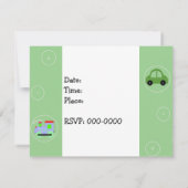 電車と車の誕生日招待状 招待状 (裏面)