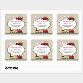 電車と飛行機の正方形の好意ステッカー スクエアシール (シート)