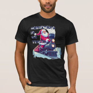 電車に乗ったサンタ Tシャツ