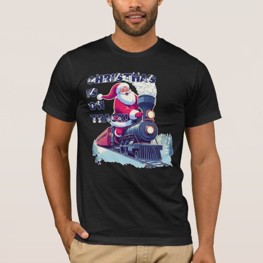 電車に乗ったサンタ Tシャツ (正面)