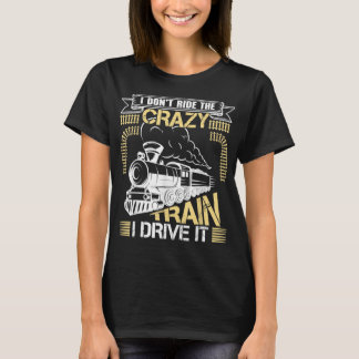 電車に乗って鉄道熱狂するを運転しない Tシャツ